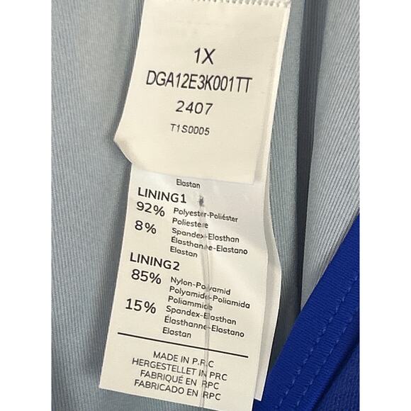 Cupshe Women’s Plus 1X Blue Cheeky One Piece Swimsuit NEW - Picture 4 of 6